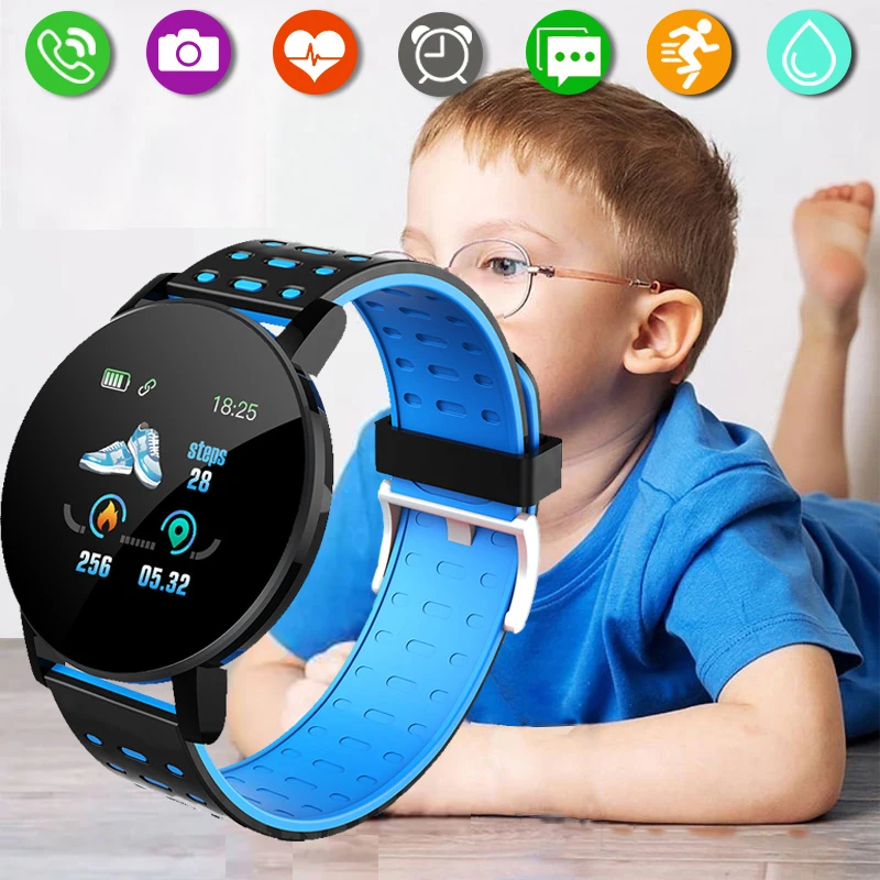 Smartwatch Digital Watches For Kid Boy With Alarm - 子供のスポーツスマートウォッチ LED デジタル時計防水スマートウォッチ子供心拍数モニターフィットネストラッカー腕時計男の子女の子