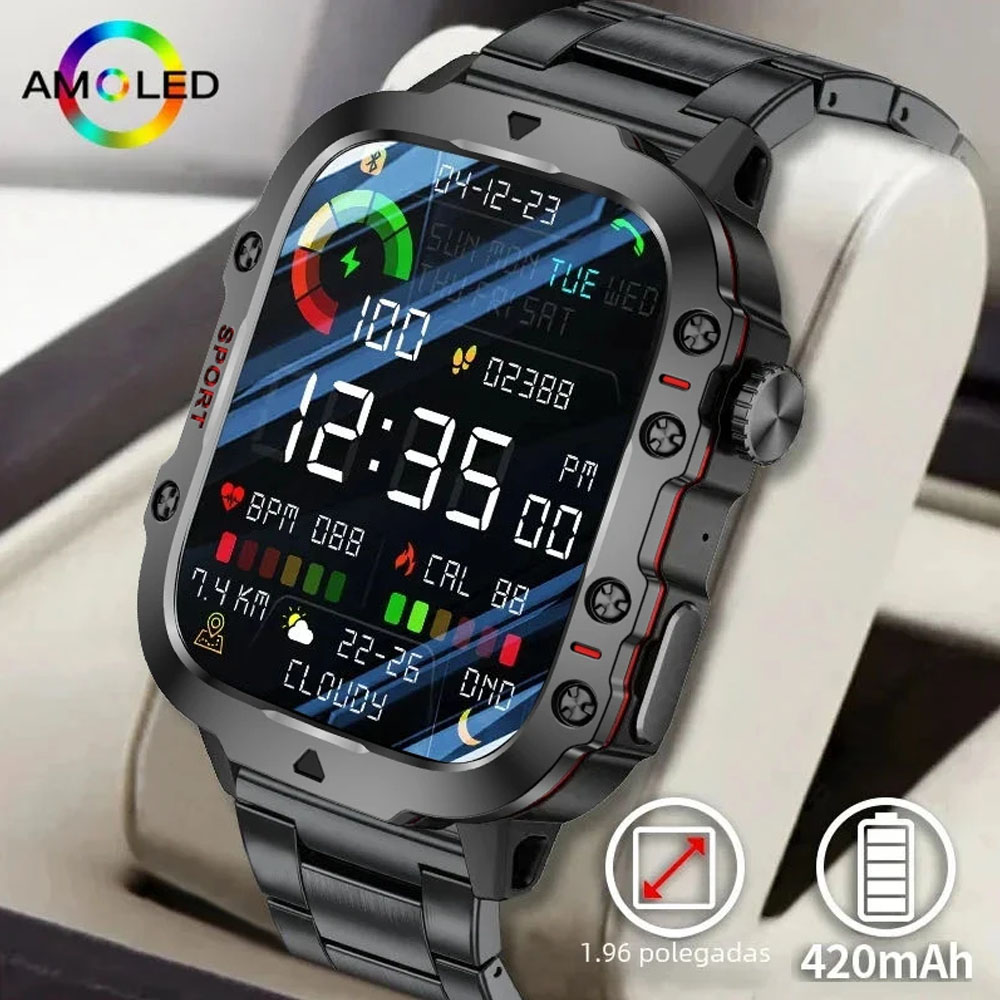 Smartwatch Rugged Watches For Men - オリジナルの頑丈なメンズスマートウォッチ、ワイヤレス通話、フィットネス時計、IP68防水、GPSトラッカー、女性向けスマートウォッチ、iOS/Android対応 Ht30
