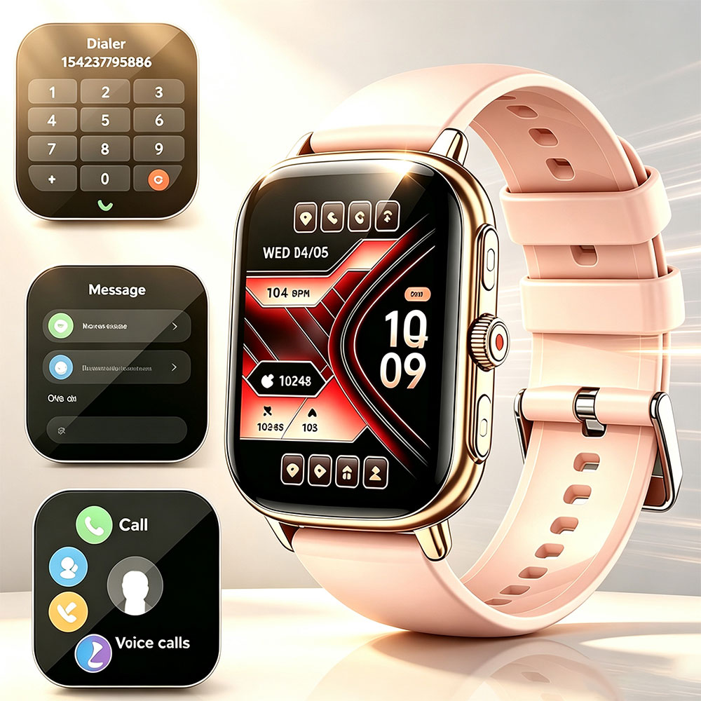 Smartwatch Stylish Watches For Women - 2026年最新モデル。スタイリッシュなスマートウォッチ。男性・女性向け。内蔵LEDライト、Bluetooth通話機能、普段使いに最適なデザイン。アウトドアスポーツやフィットネスにも。