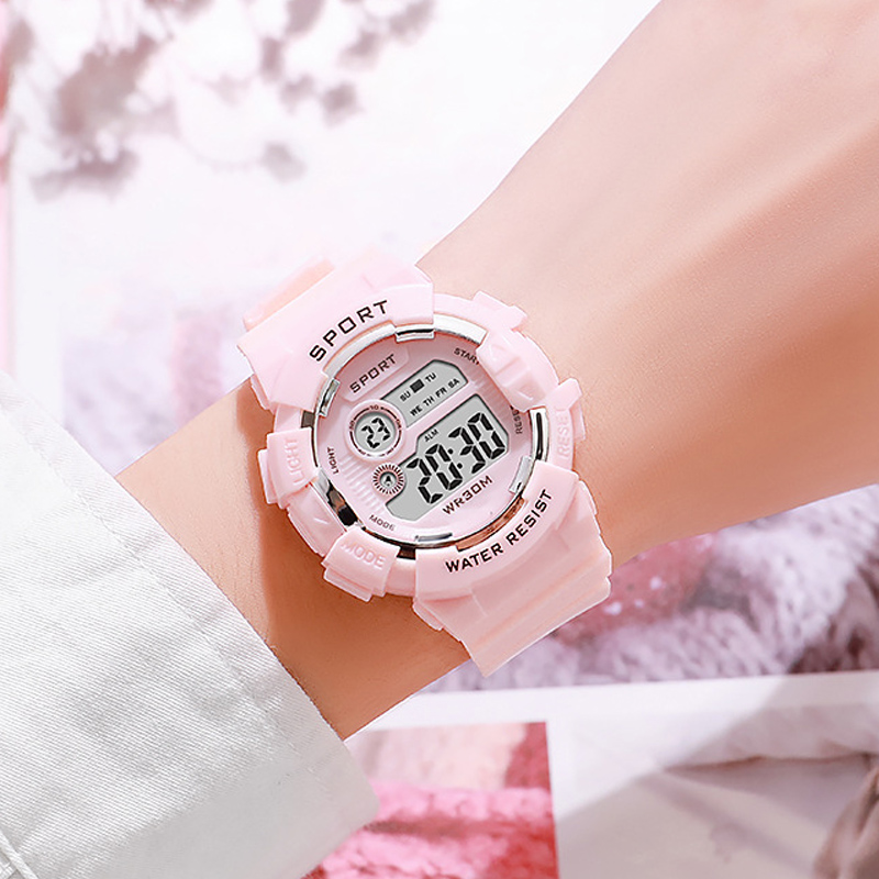 Smartwatch Digital Watches For Kid Boy With Alarm - ファッションキッズ腕時計発光防水スポーツデジタル腕時計目覚まし時計腕時計少年少女学生スマート電子時計ギフト