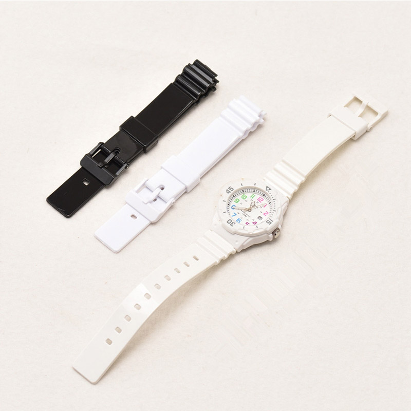 Smartwatch Casio Watches For Women - カシオLRW-200H用TPU製ウォッチバンド、レディース用14mmブラックホワイトの樹脂製交換用スマートブレスレットストラップアクセサリー