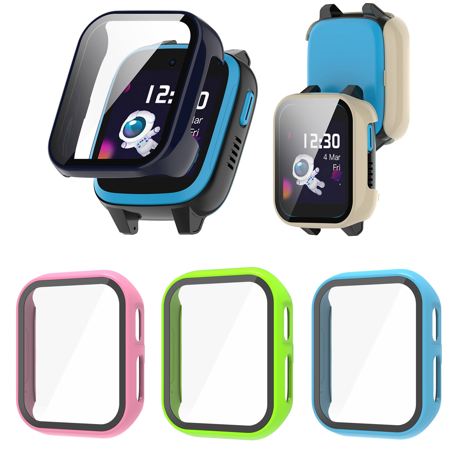 Smartwatch Watches For Kids - ハードエッジシェルガラススクリーンプロテクターフィルムケース Xplora XGO3/X6/X5 再生キッズスマートウォッチカバー X6play X5play
