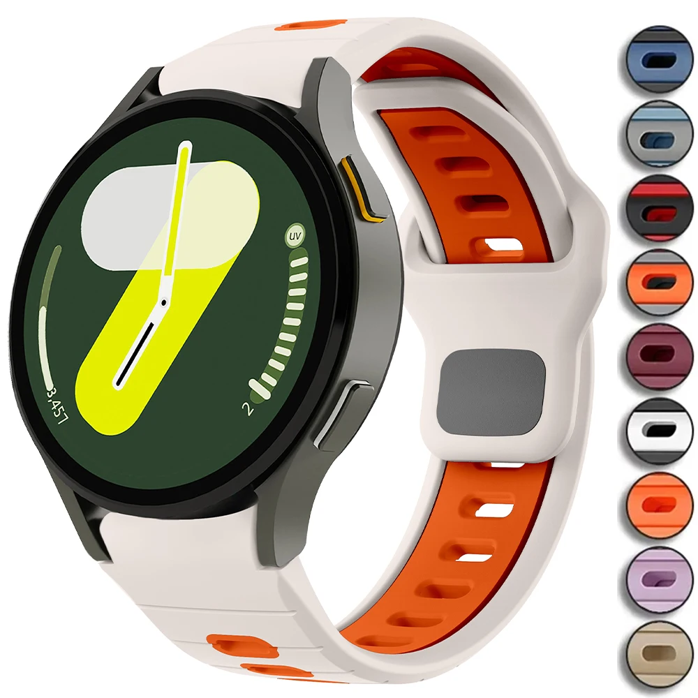Smartwatch Samsung Watches For Men - サムスンギャラクシーウォッチ用シリコンスポーツストラップ、ギャップのないリストブレスレット、クラシック7、6、4、5プロ、40mm、44mm