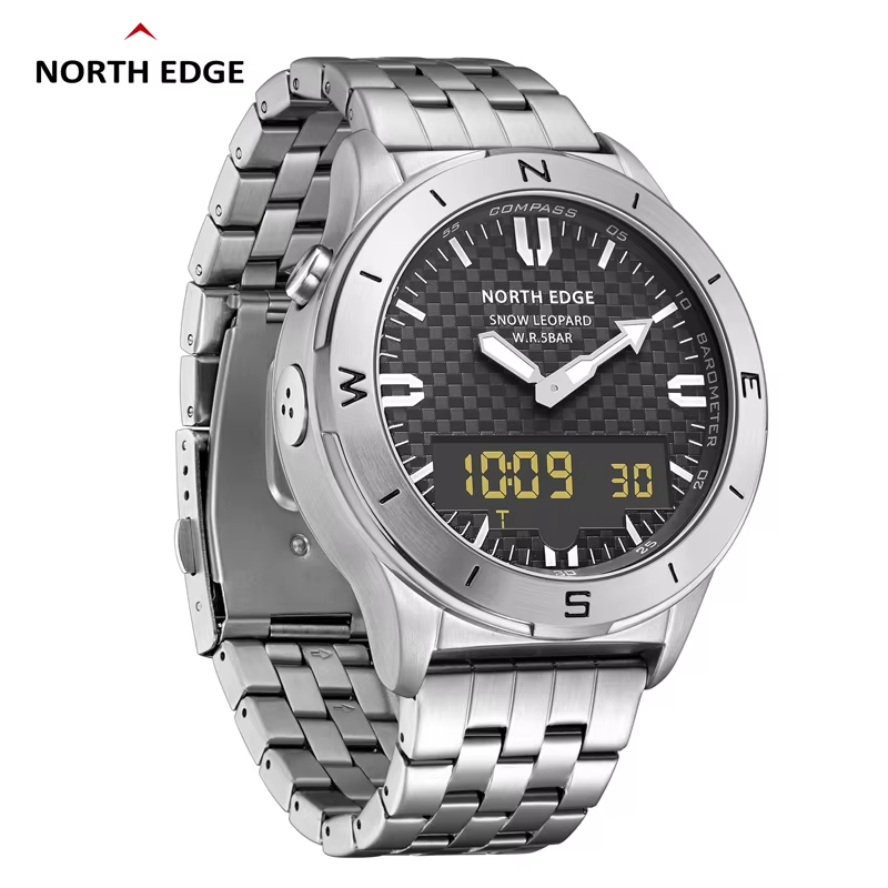 Smartwatch Army Watches For Men - NORTH EDGE メンズダイブウォッチ ミリタリーアーミー ラグジュアリー フルスチール