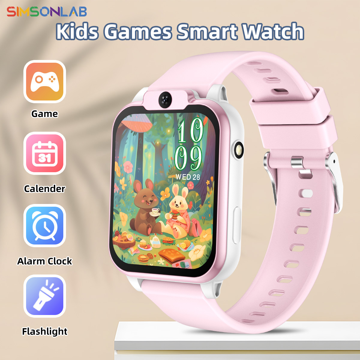 Smartwatch Digital Watches For Kids - 子供用スマートウォッチ 学習パートナー 多機能カメラ操作 写真撮影 マルチモードゲーム 24言語対応