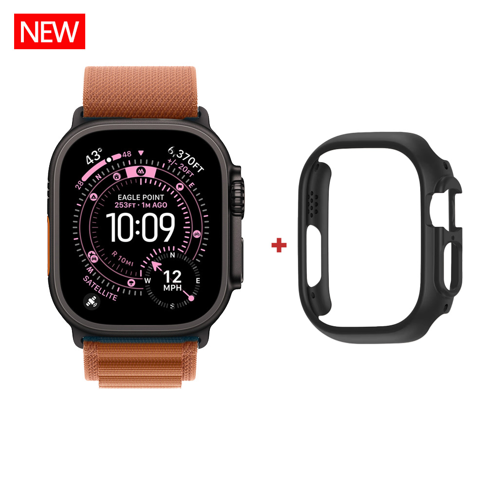 Smartwatch Watches For Mens - Apple Watch Ultra 4、2、3、49mm用カバーケース。保護アクセサリー、中空構造の硬質PCバンパーシェル。iWatch Series Ultra