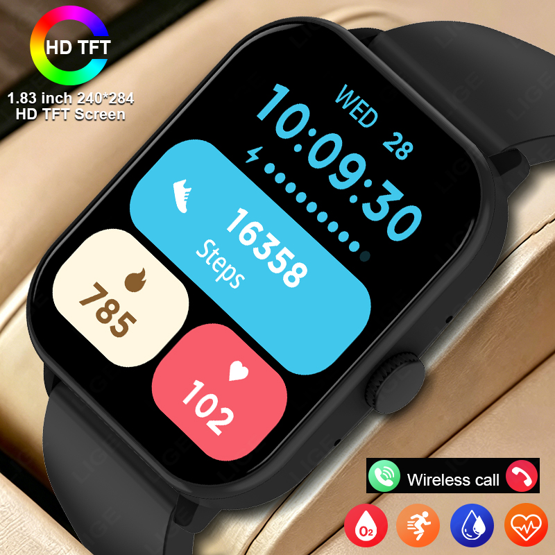 LIGE スマートウォッチ（音声通話機能付き）、男女兼用、A - Smartwatch Watches Birthday Gift For Men のレビューと価格