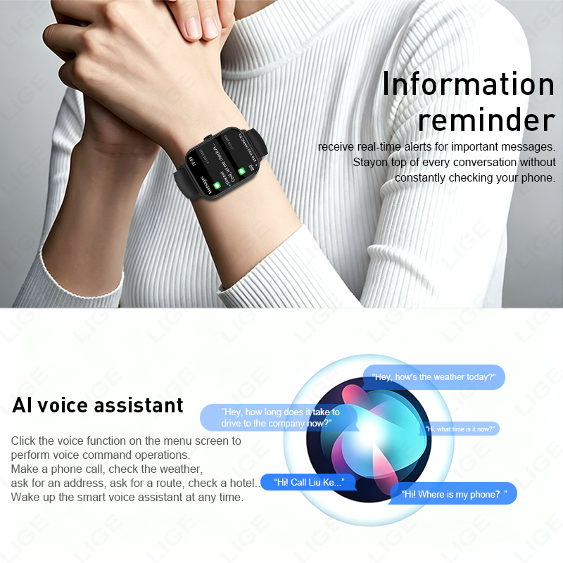 LIGE スマートウォッチ（音声通話機能付き）、男女兼用、A - Smartwatch Watches Birthday Gift For Men のレビューと価格