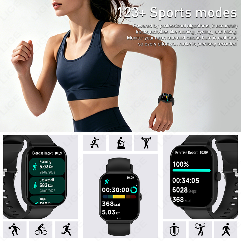 LIGE スマートウォッチ（音声通話機能付き）、男女兼用、A - Smartwatch Watches Birthday Gift For Men のレビューと価格