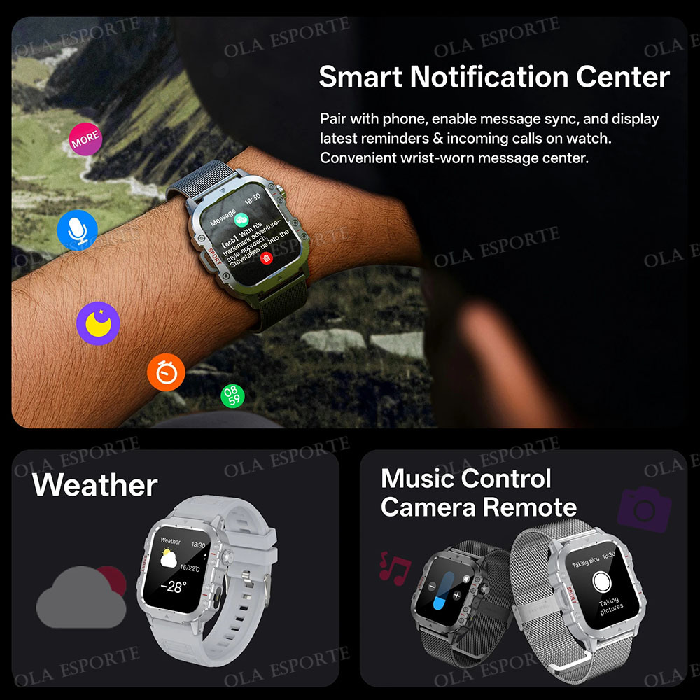 2026 ラギッドミリタリースマートウォッチメンズアウトドア - Smartwatch Rugged Watches For Men のレビューと価格