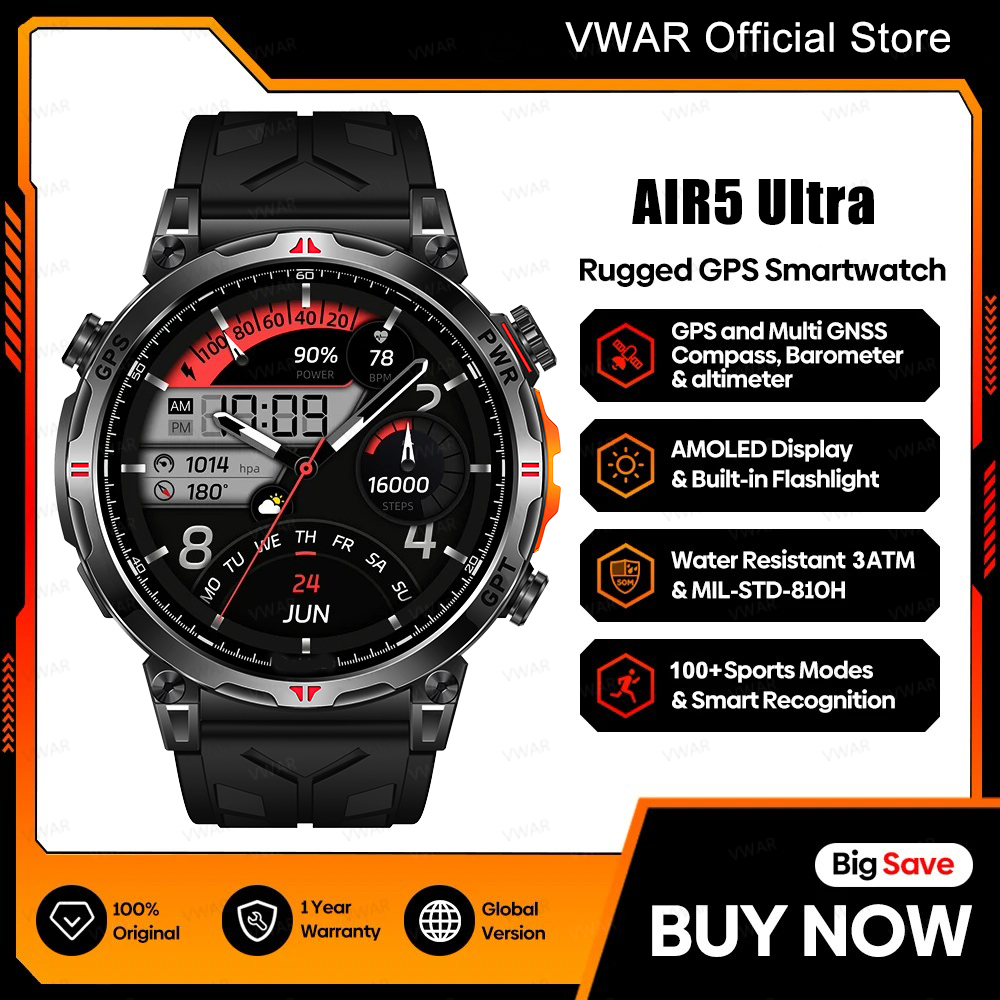 2025年新型VWAR GPSスマートウォッチ 1.56イン - Watch Vs Smartwatch のレビューと価格