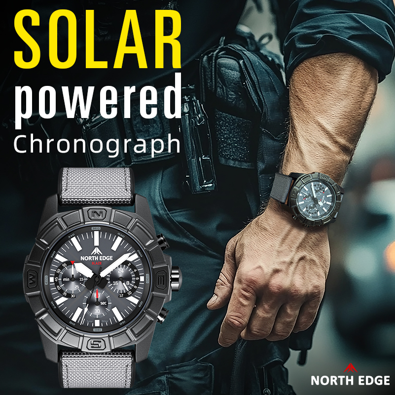 ノースエッジ 2025 ブレイズ男性クォーツ時計ソーラーパワ - Smartwatch Army Watches For Men のレビューと価格
