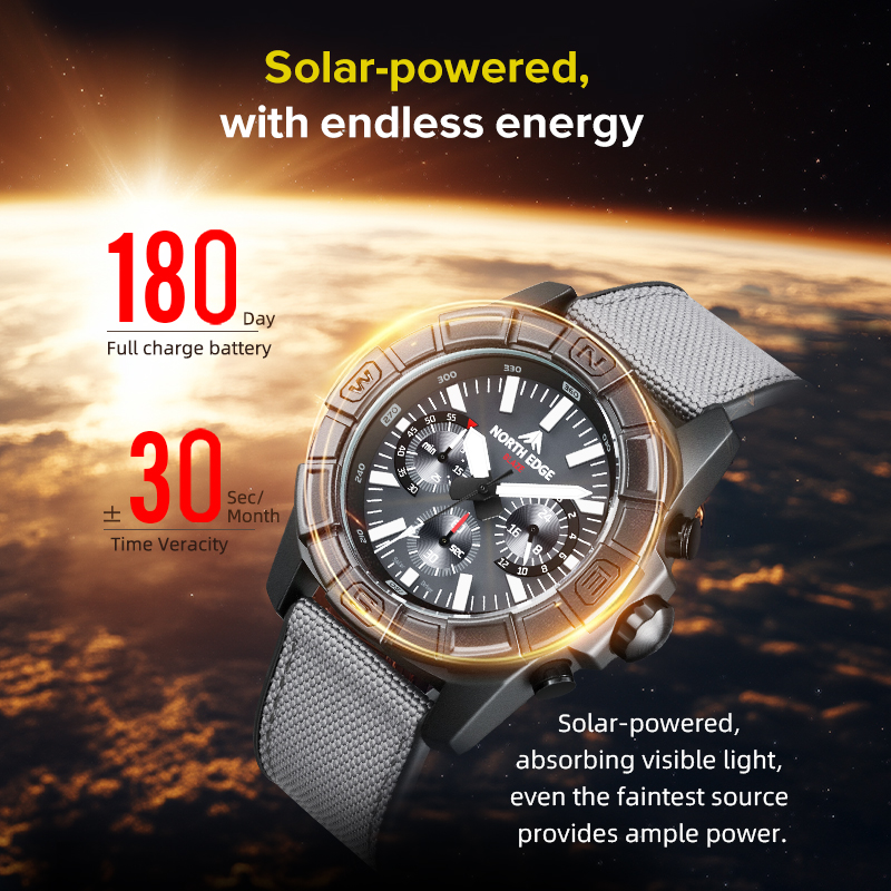 ノースエッジ 2025 ブレイズ男性クォーツ時計ソーラーパワ - Smartwatch Army Watches For Men のレビューと価格