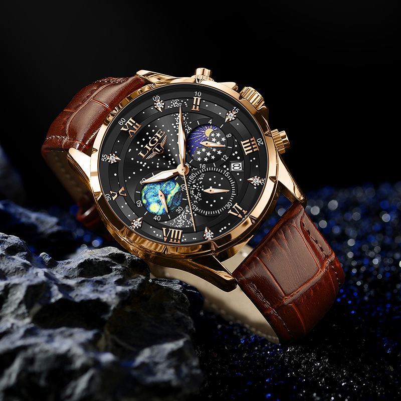 LIGE 2026 トップ高級ブランド男性本革スポーツ腕時計 - Smartwatch Army Watches For Men のレビューと価格