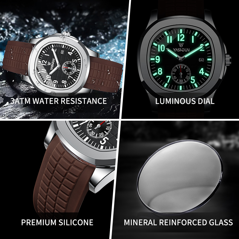 ブランドスポーツメンズ腕時計ビジネス防水男性時計発光シリコン - Smartwatch Sports Watches For Men のレビューと価格