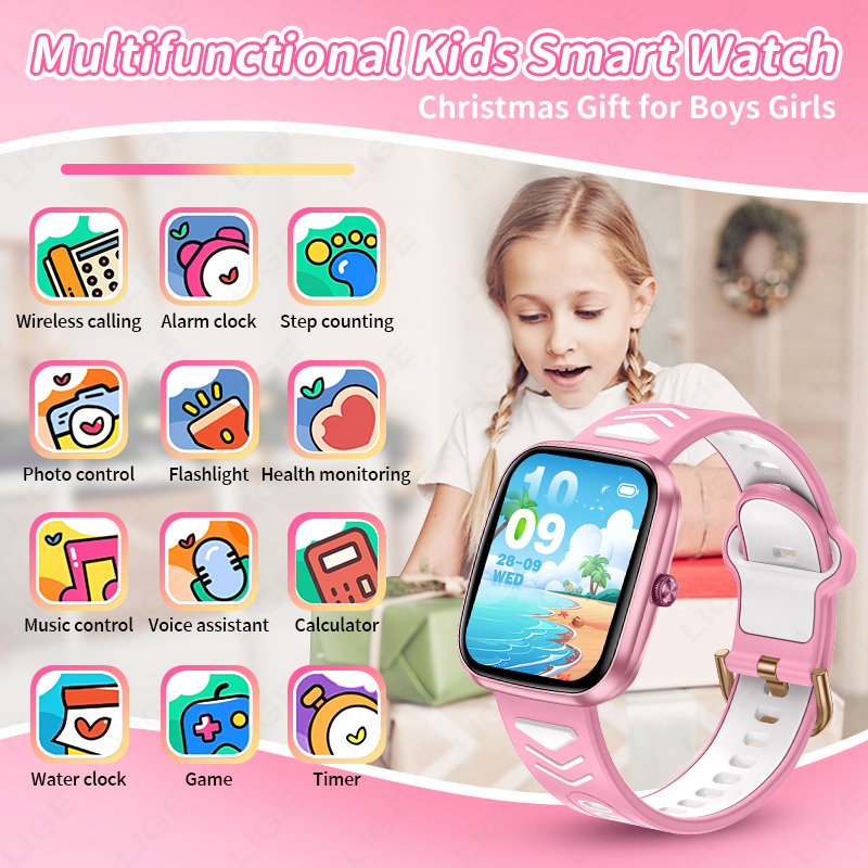 LIGE 新型1.75インチBluetooth通話対応防水ス - Smartwatch Digital Watches For Kid Boy With Alarm のレビューと価格