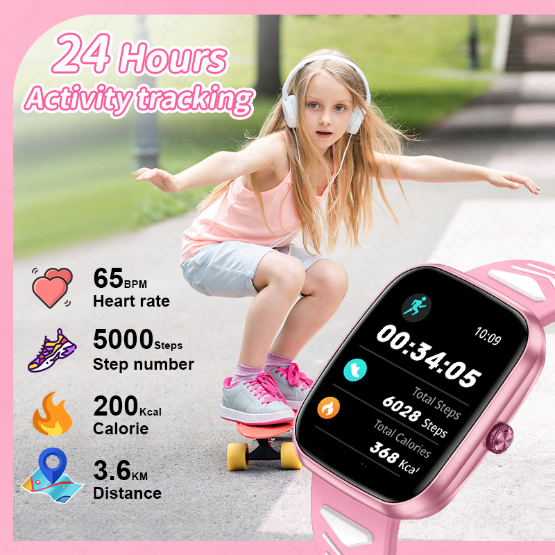 LIGE 新型1.75インチBluetooth通話対応防水ス - Smartwatch Digital Watches For Kid Boy With Alarm のレビューと価格