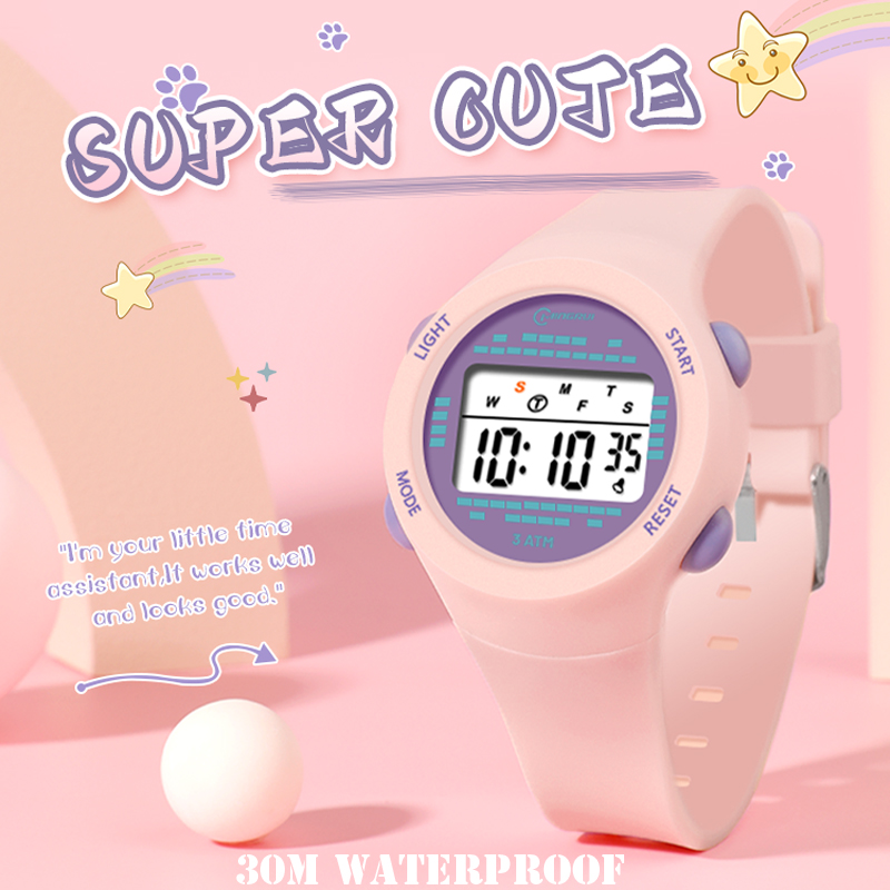 子供用電子時計,ピンク,多機能,デジタル,子供用スマート腕時 - Smartwatch Digital Watches For Kid Boy With Alarm のレビューと価格