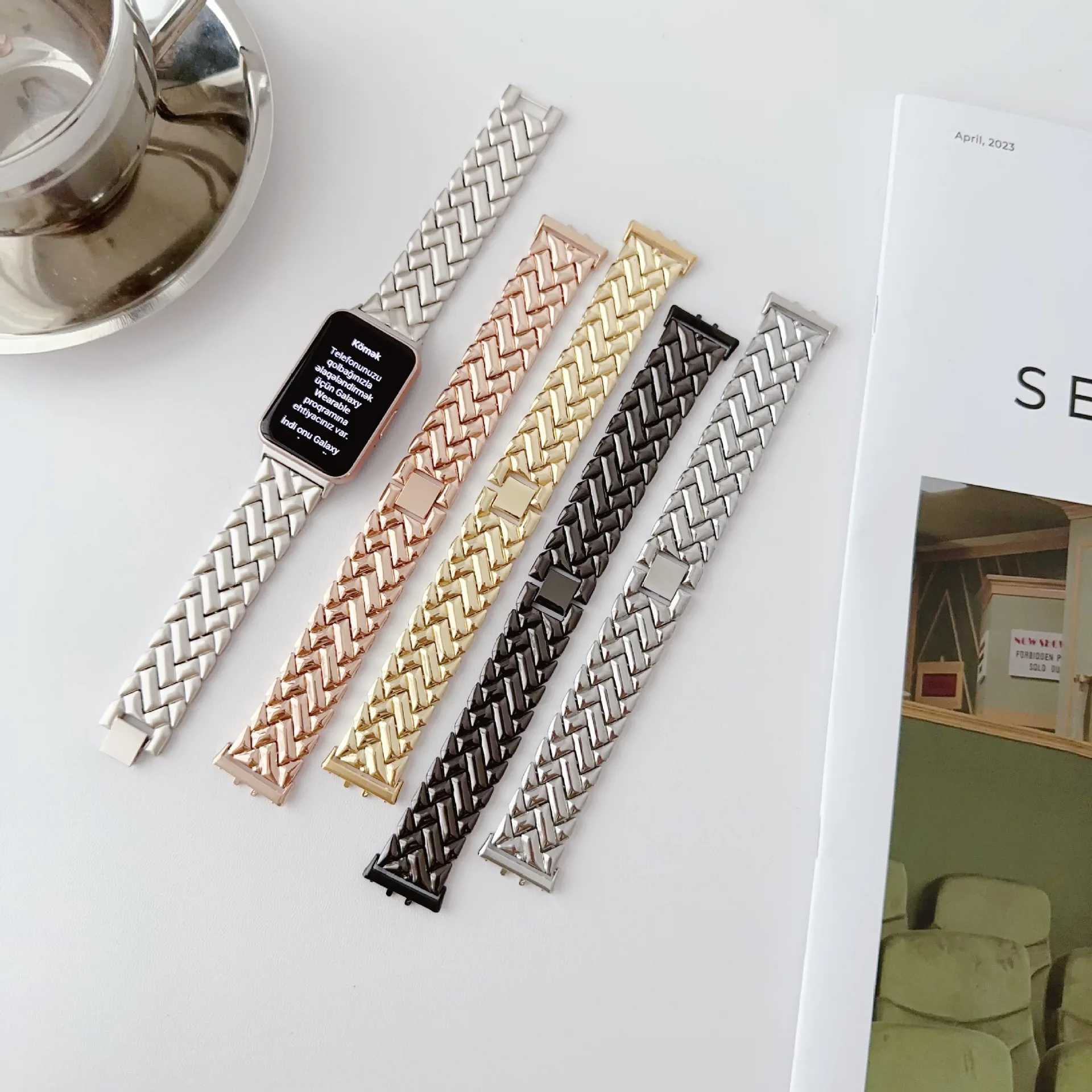 新しいリストバンドメタルストラップサムスンギャラクシーフィッ - Smartwatch Samsung Watches For Men のレビューと価格