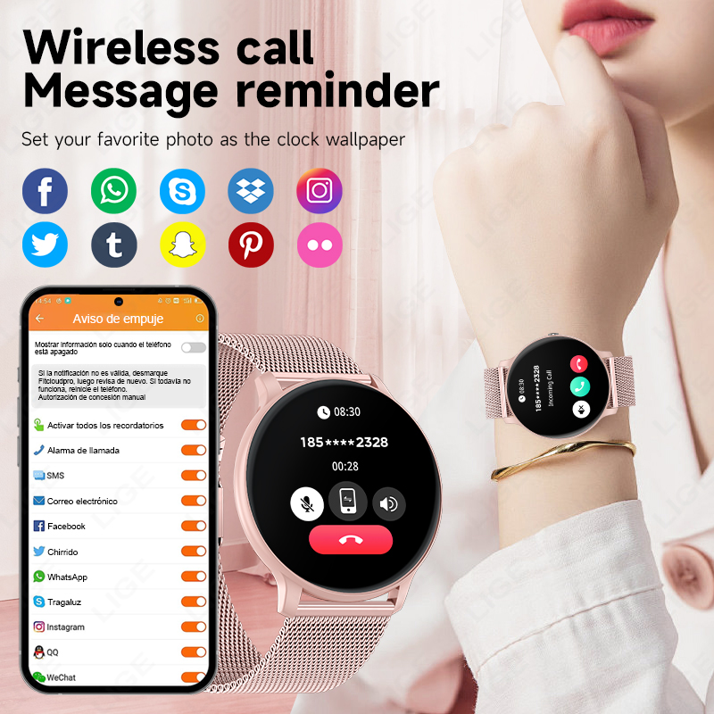 LIGE 防水女性スマートウォッチ心拍数血圧モニタリング男性 - Watches Ladies Smartwatch のレビューと価格