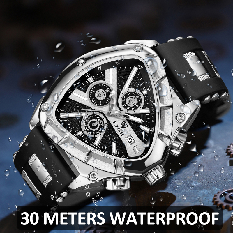 LIGE ファッションメンズ腕時計トライアングルクロノグラフ - Smartwatch Army Watches For Men のレビューと価格