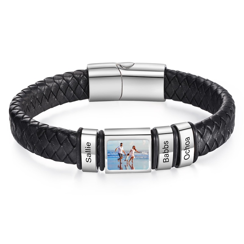 カスタムフォトブレスレット男性用パーソナライズされた画像ブレ - Smartwatch Sports Watches For Men のレビューと価格