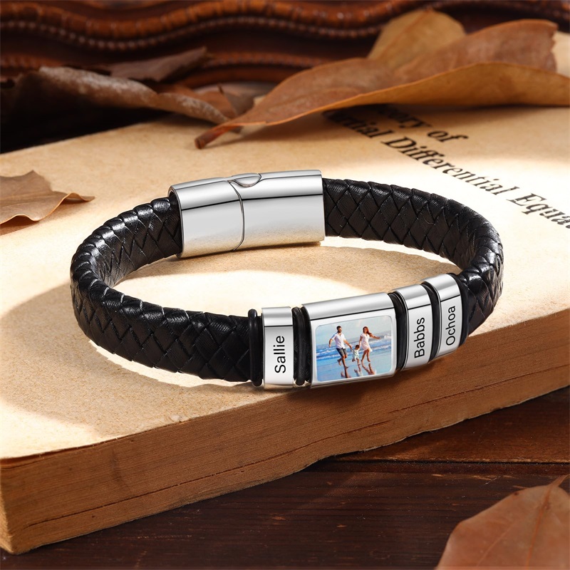 カスタムフォトブレスレット男性用パーソナライズされた画像ブレ - Smartwatch Sports Watches For Men のレビューと価格