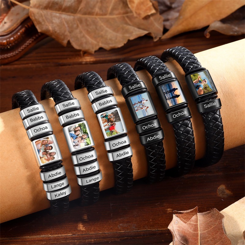カスタムフォトブレスレット男性用パーソナライズされた画像ブレ - Smartwatch Sports Watches For Men のレビューと価格