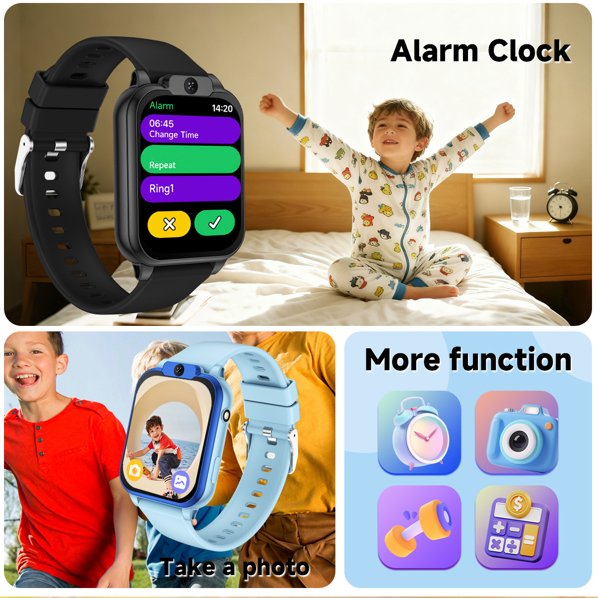 子供用スマートウォッチ 学習パートナー 多機能カメラ操作 写 - Smartwatch Digital Watches For Kids のレビューと価格